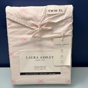 NWT Laura Ashley Pink Bow Twin XL Sheets